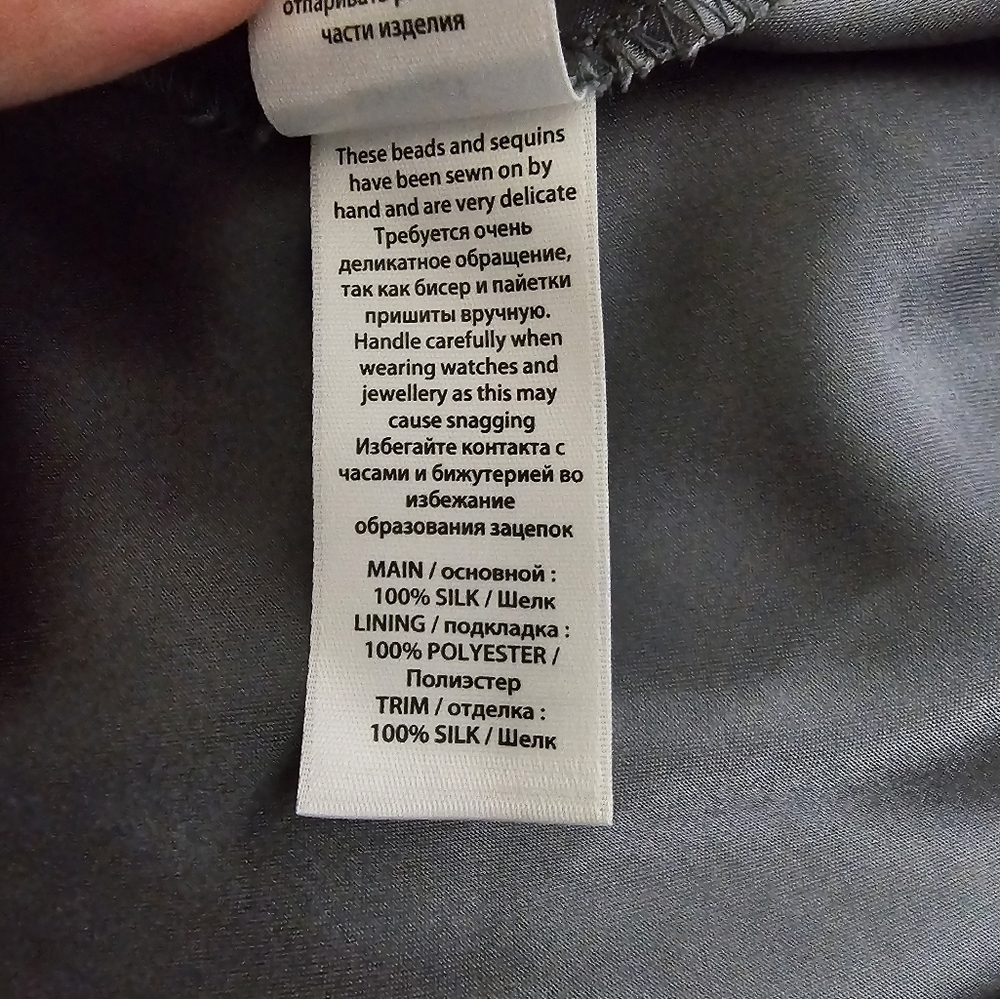 Monsoon Black Silk Dress - Sz 22 UK (18 US) - Picture 5 of 6